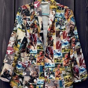 Colorful Western-Themed Blazer